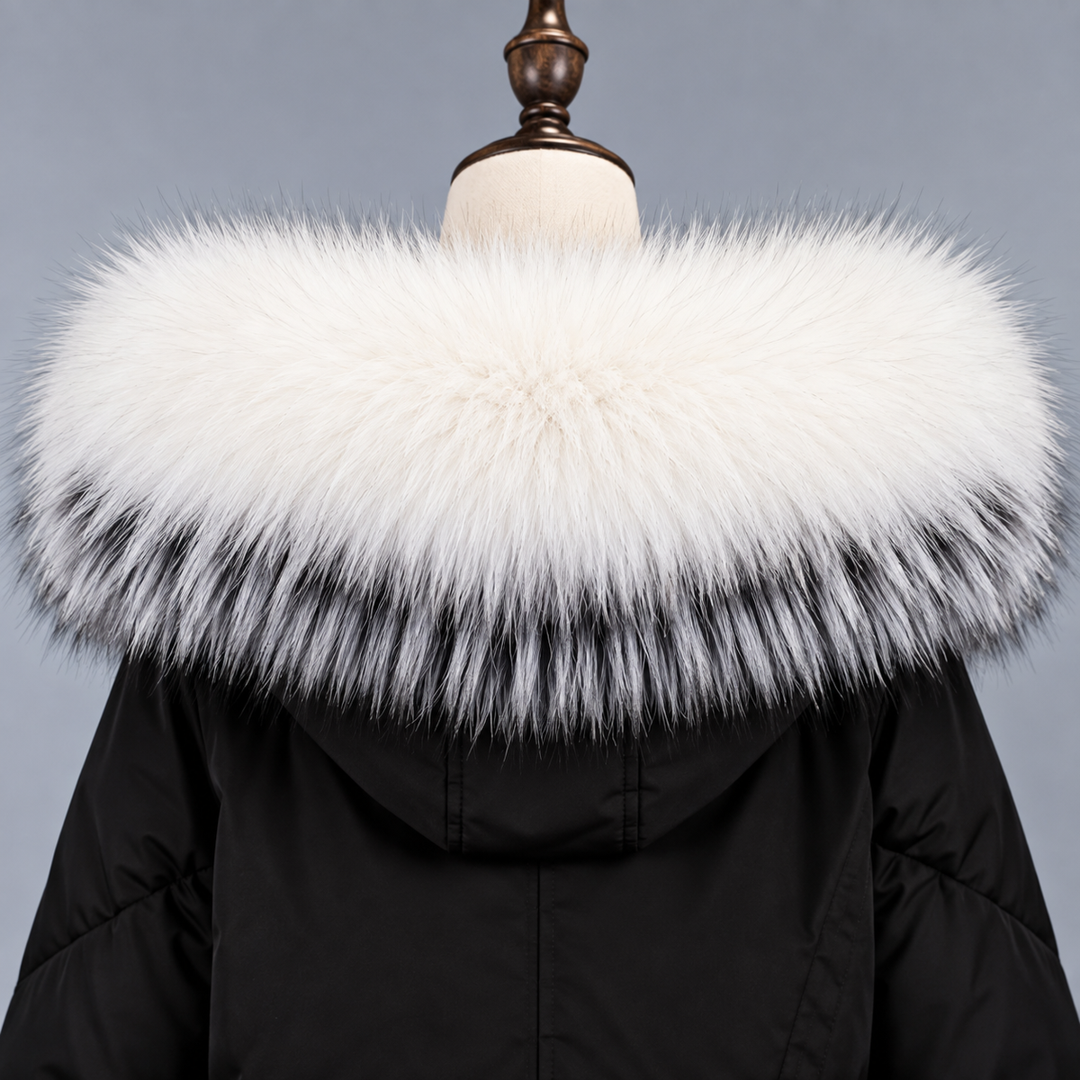 Luxury Real Fox Fur Hood Trim – Wide Fur Collar for Coat