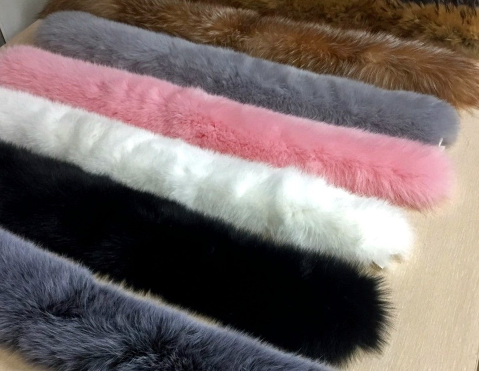 Fur trims in multiple colors