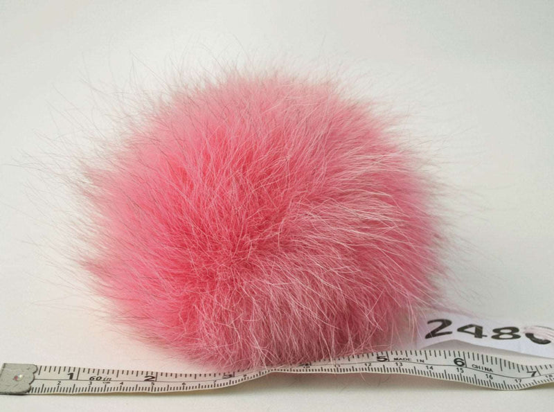 FOX POM POM! Real Fox Pom-Pom, Fur Pom Pom, Pink Pom Pom Genuine Fur Pom Pom, Pom Pom for Winter Hat, for Women Hat, for Knitted hats, Child