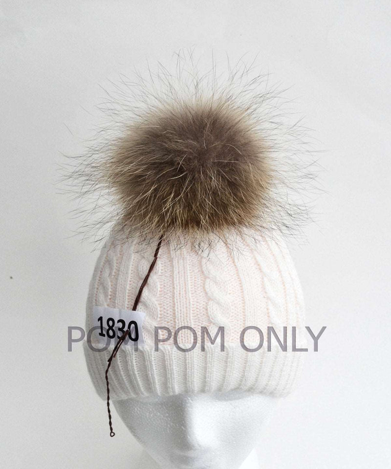 8" FUR POM POM! Fur PomPom Real Fur Pom-Pom Raccoon Pom Pom Large Pom Pom Hat Knitted Children Cap Beanie Women Tuque  Real Fur Hat Pom Pom