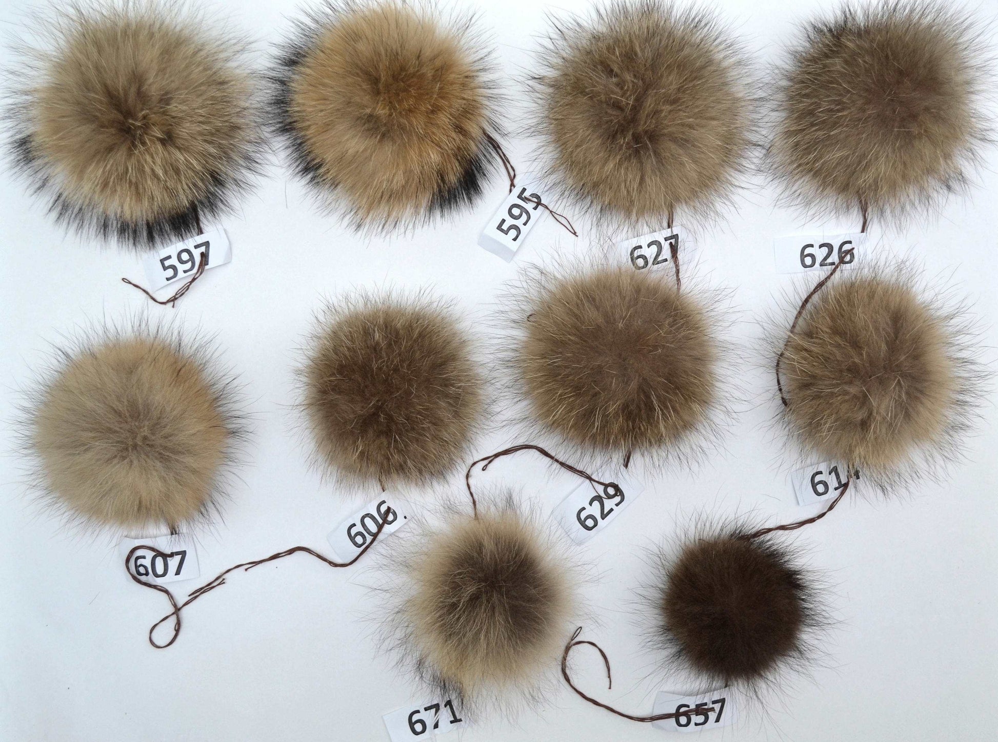 raccoon pom poms