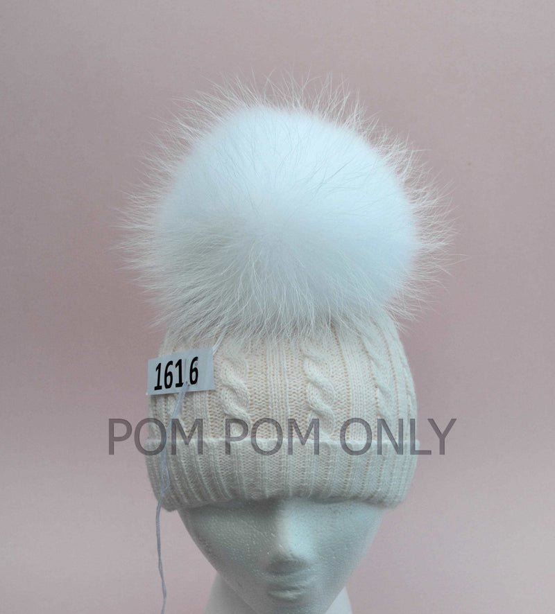 FUR POM POM! Extra Large Pom Pom Hat Real Fur White Pom Pom For Chunky Hat Knits hat Raccoon Pompom Genuine Fur Pom Handmade Real Fur Ball