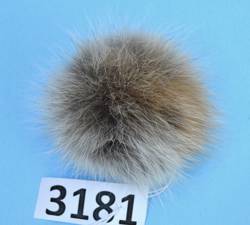large fox fur pom pom for hat