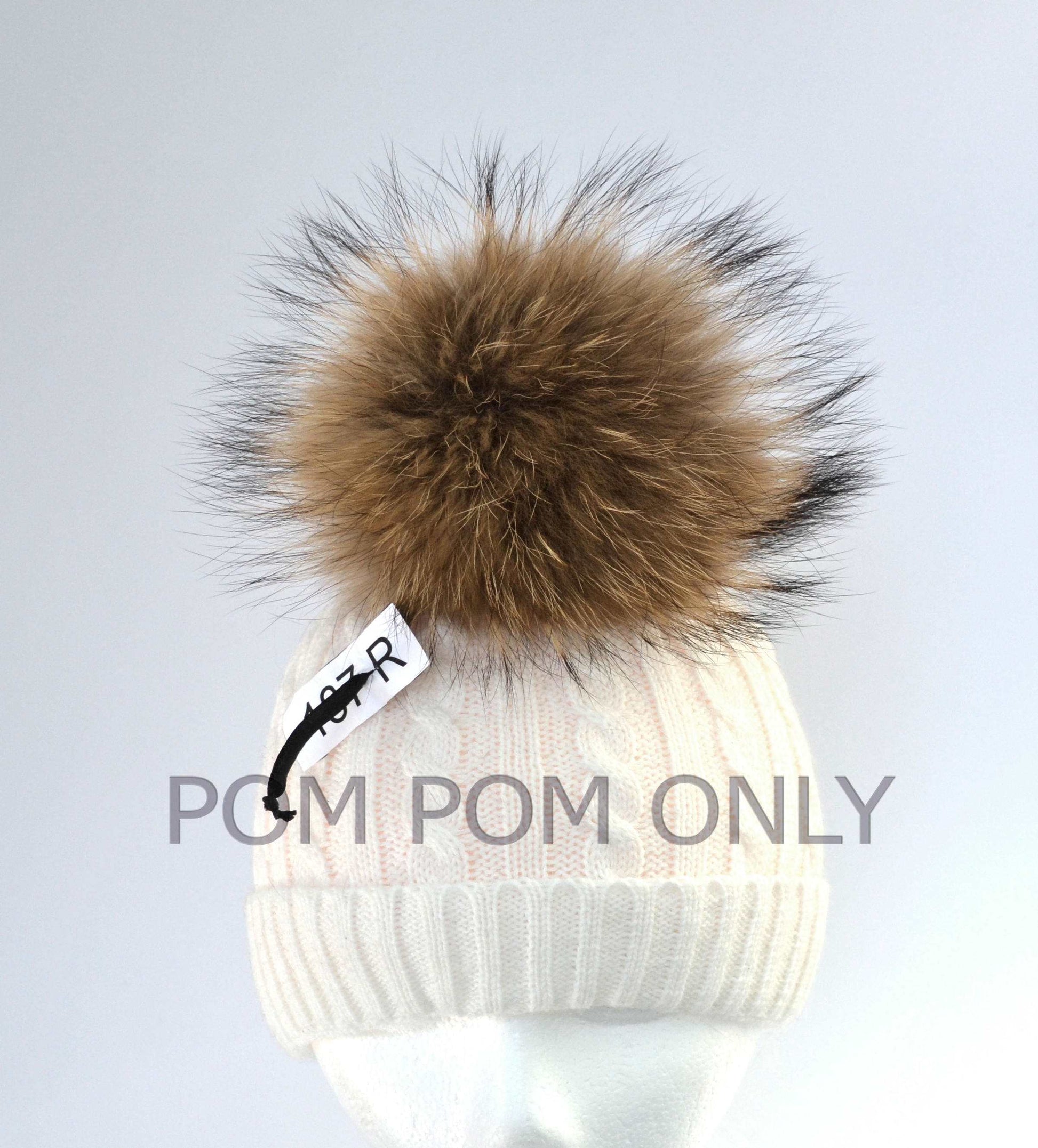 8" FUR POM POM For Hat! Raccoon Pom Pom, Real Fur, Large Pom Pom, Large Pom Pom, Fur Pom Pom Hat, Raccoon Fur, Knitted hat, Women, Pompom