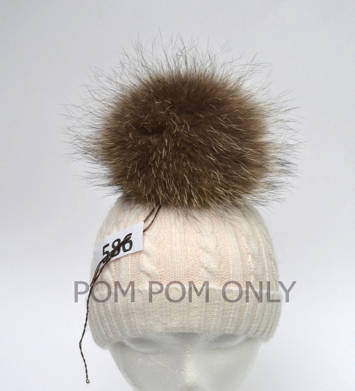 Natural Raccoon Raccoon Pom Pom for Hat – genuine raccoon fur – image 1