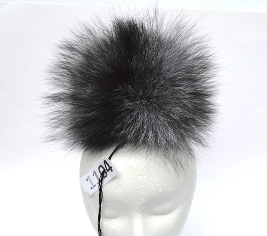 Natural Silver Silver Fox Pom Pom – genuine silver fox fur – image 1