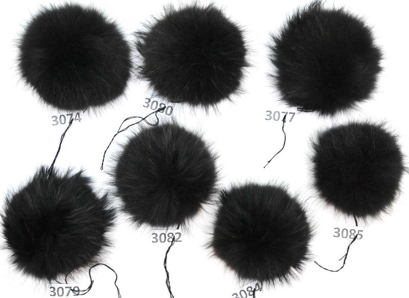 7-9,5" EXTRA LARGE GREY Pom Poms! Grey Raccoon Pom Pom Giant Pom Pom for Chunky Hat Beanie Tuque Winter Knit Hats  Puff Fluffy Fur Ball