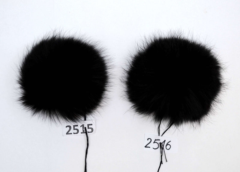 7-8,5" EXTRA LARGE BLACK Pom Poms! Double Raccoon Pom Pom Giant Pom Pom for Chunky Hat Beanie Tuque Winter Knit Hats  Puff Fluffy Fur Ball