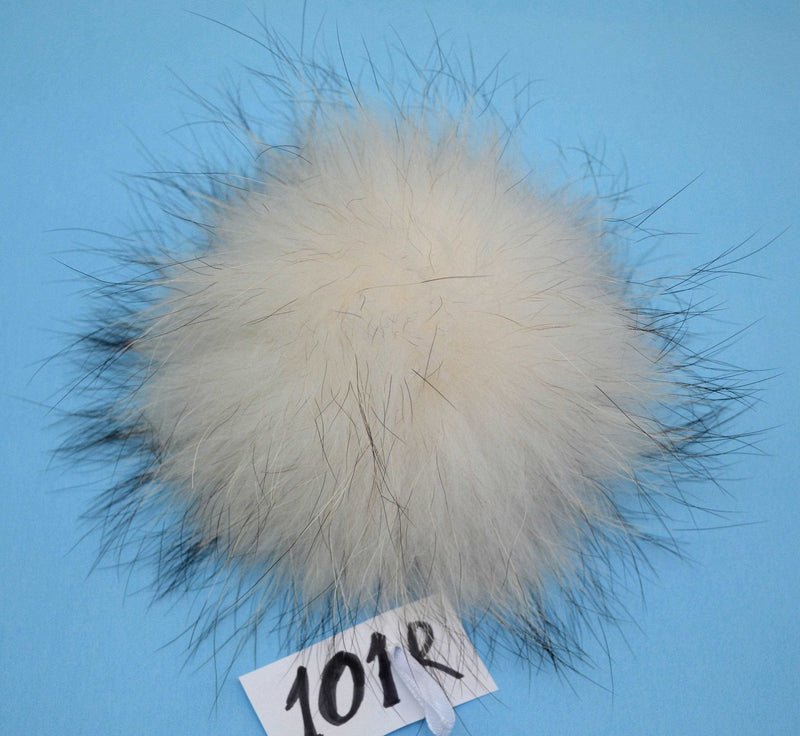 7-8,5"  LARGE FUR POM Pom! White Raccoon Pom Pom for Hat Beanie Tuque Winter Knit Hat Large Pom Pom Fluffy Raccoon Pom Pom Fur Ball Children
