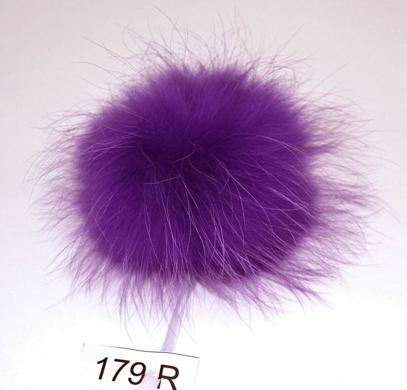 7" LARGE FUR POM Pom! High Quality Purple Raccoon Pom Pom Hat Beanie Tuque Winter Knit Hat Large Pom Pom Fluffy Raccoon Pom Pom Fur Ball