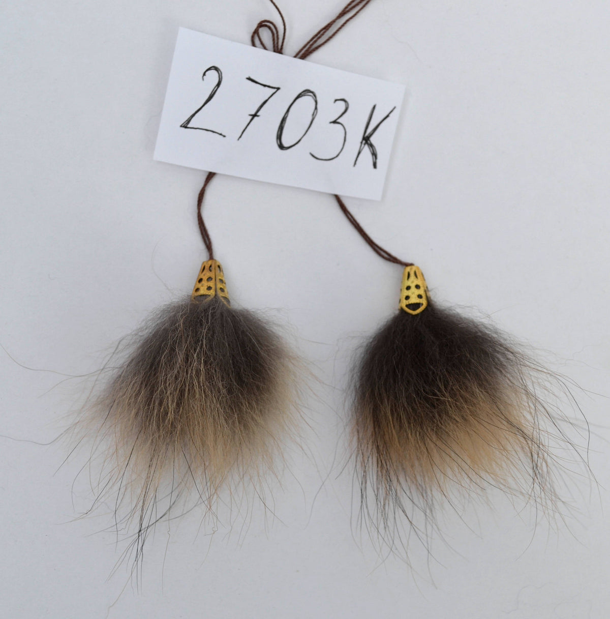 Black real fur tassel pendant for hat bag or scarf – view 9