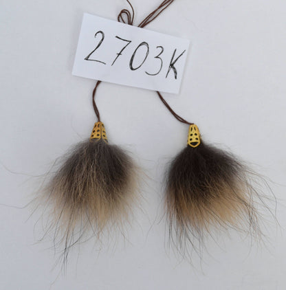 Black real fur tassel pendant for hat bag or scarf – view 9