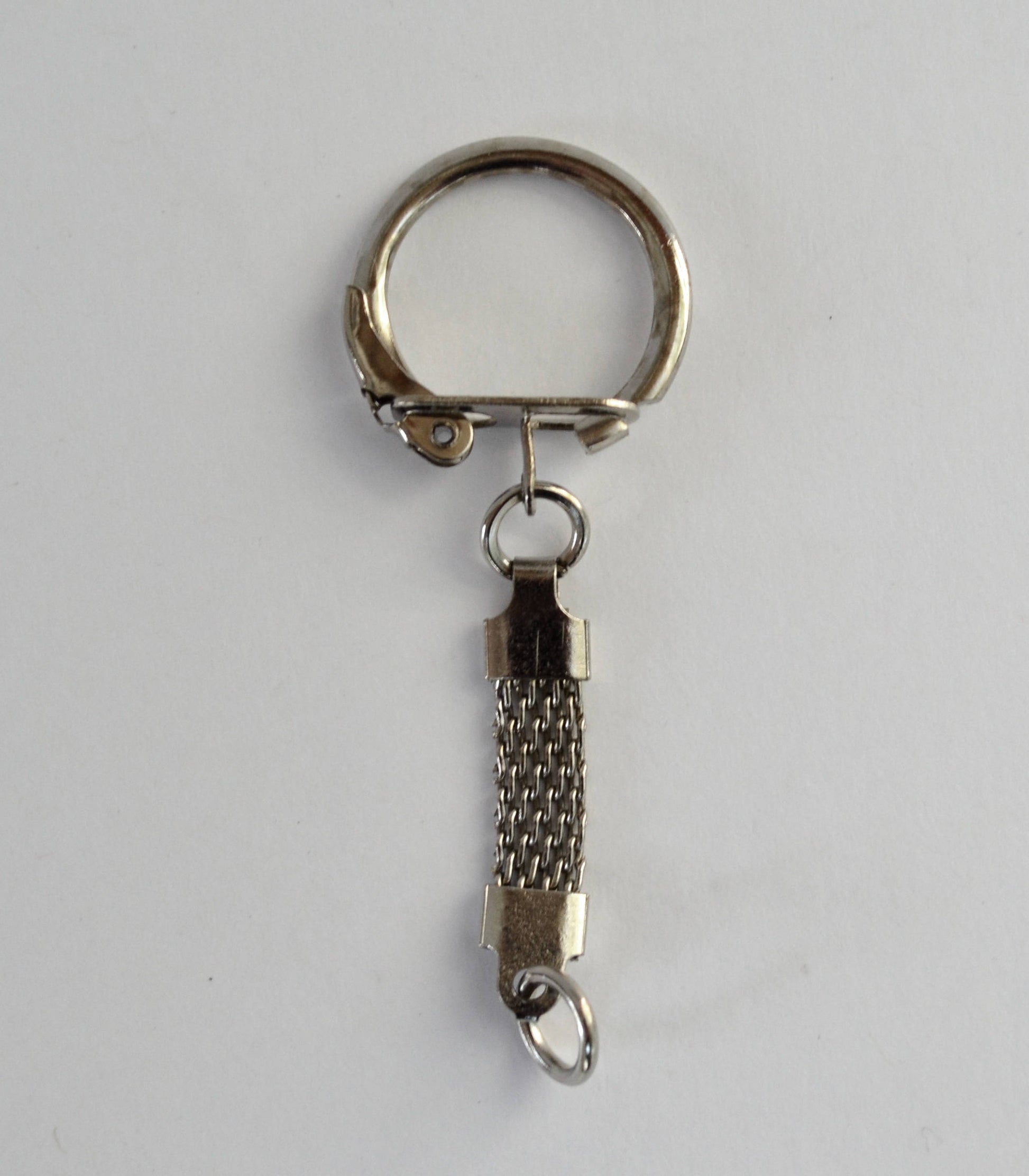 Silver Tone Keychain Rings, Bag Charm, DIY Jewelry (57mm x 20mm)