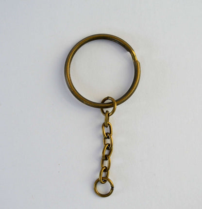 Key Chains, Key Rings, Bronze Tone 60mm x 30mm, Split Ring, Curb Chain, Bag Charm, Key Chain for Pom Pom, Key ring, Pendant, Jewelry