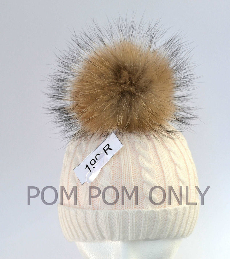 7" FUR POM POM! Raccoon Fur Pom-Pom Hat PomPom Unique Handmade Fur Pom Pom Large Fur Pom Pom for Knits Hat Raccoon Fur Hat Cap Beanie Child