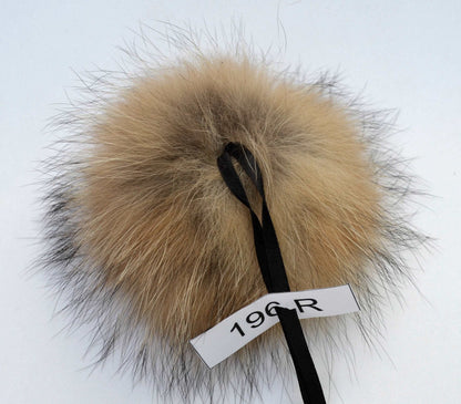 7" FUR POM POM! Fur Pom-Pom, Raccoon Pom Pom, Large Pom Pom, Brown Pom Pom, Real Fur Pom Pom, Hat Pom Pom, Pom Pom Hat, Handmade Pom Pom