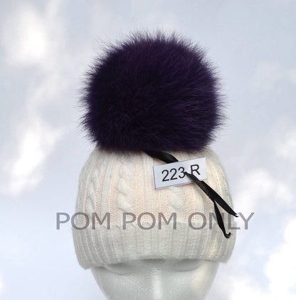 Purple Real Fox Fur Pom Pom – genuine fox fur – image 1