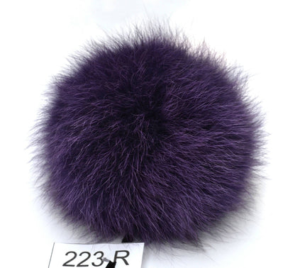 Purple Real Fox Fur Pom Pom – genuine fox fur – image 2