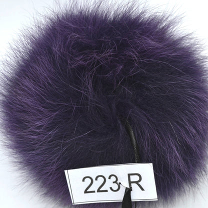 Purple Real Fox Fur Pom Pom – genuine fox fur – image 3