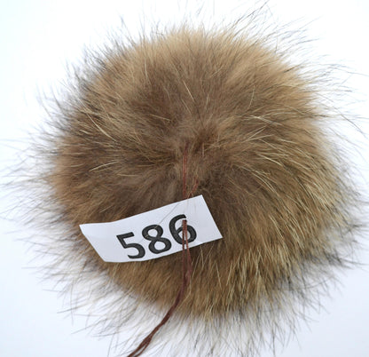 Natural Raccoon Raccoon Pom Pom for Hat – genuine raccoon fur – image 3