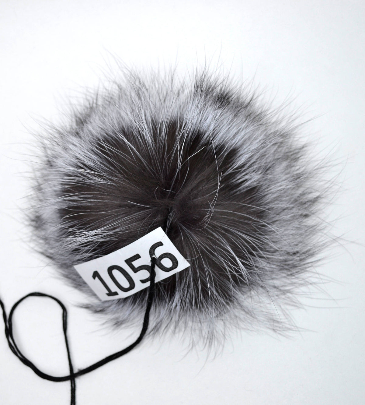 Natural Silver Large Silver Fox Pom Pom – genuine silver fox fur – image 3