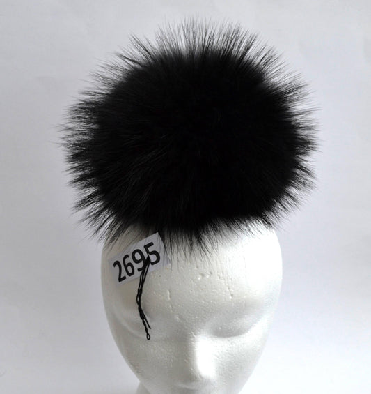 9" SUPER LARGE Raccoon Pom Pom! Black Fur Pom Pom, Real Raccoon Fur, Fur Pom Pom Hat, Women Pom Pom Hat, Children Knitted hat, beanie, pom