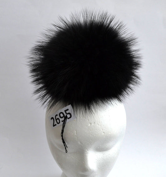 9" SUPER LARGE Raccoon Pom Pom! Black Fur Pom Pom, Real Raccoon Fur, Fur Pom Pom Hat, Women Pom Pom Hat, Children Knitted hat, beanie, pom