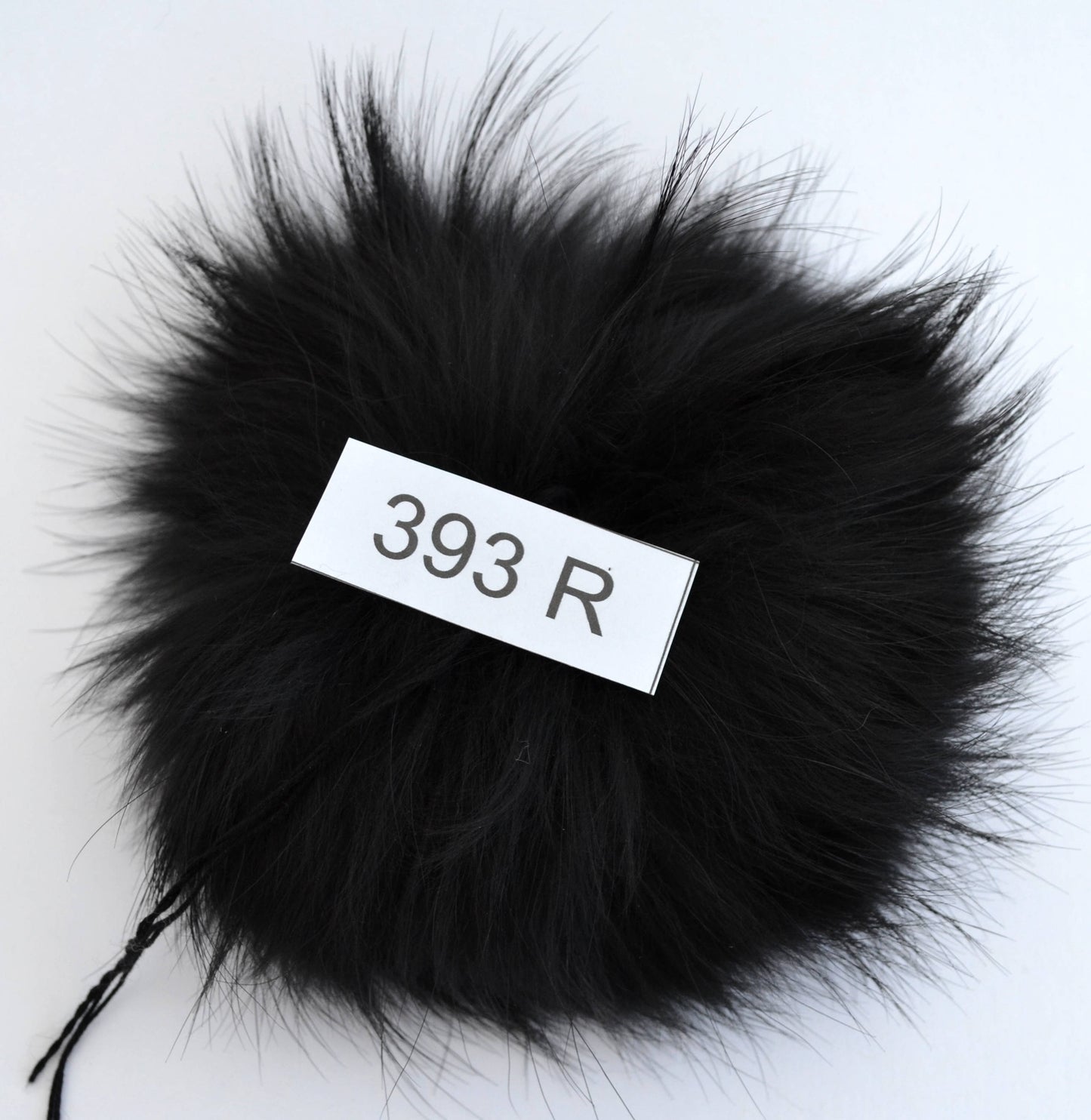 8" Black Raccoon Fur Pom Pom: Detachable Knit Hat Bobble