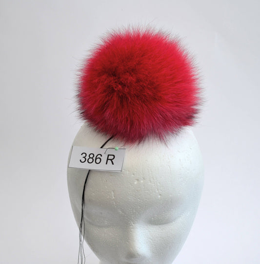 Red Fox Pom Pom for Hat – genuine fox fur – image 1
