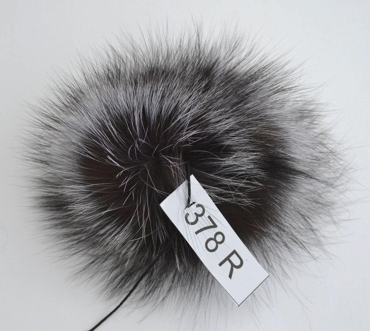 Natural Silver Detachable Fur Pom Pom – genuine silver fox fur – image 3