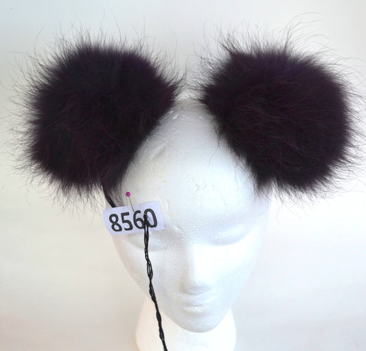 Blue Fur Pom Pom Ears – genuine raccoon fur – image 1
