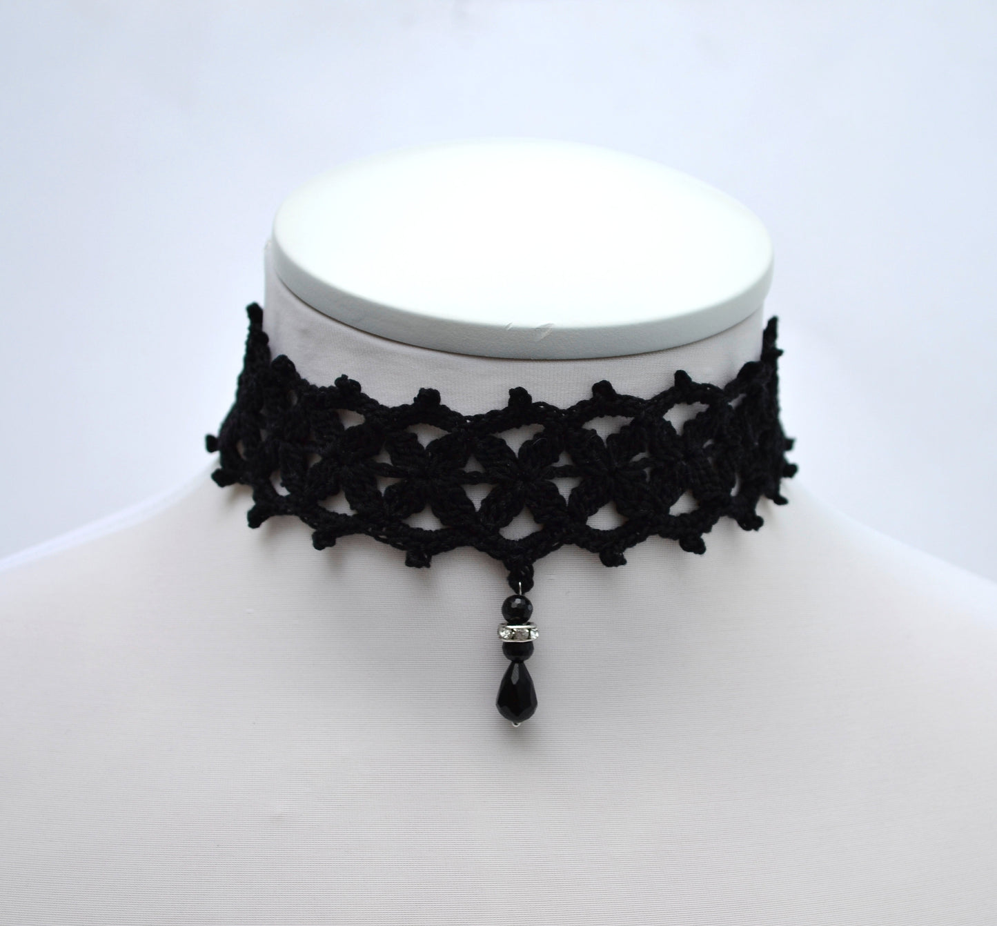 Crochet Choker, Necklaces for Women, Crochet Collar, Black Choker, Crocheted Choker, Cotton Crochet Jewelry, Necklace, Gift for Her