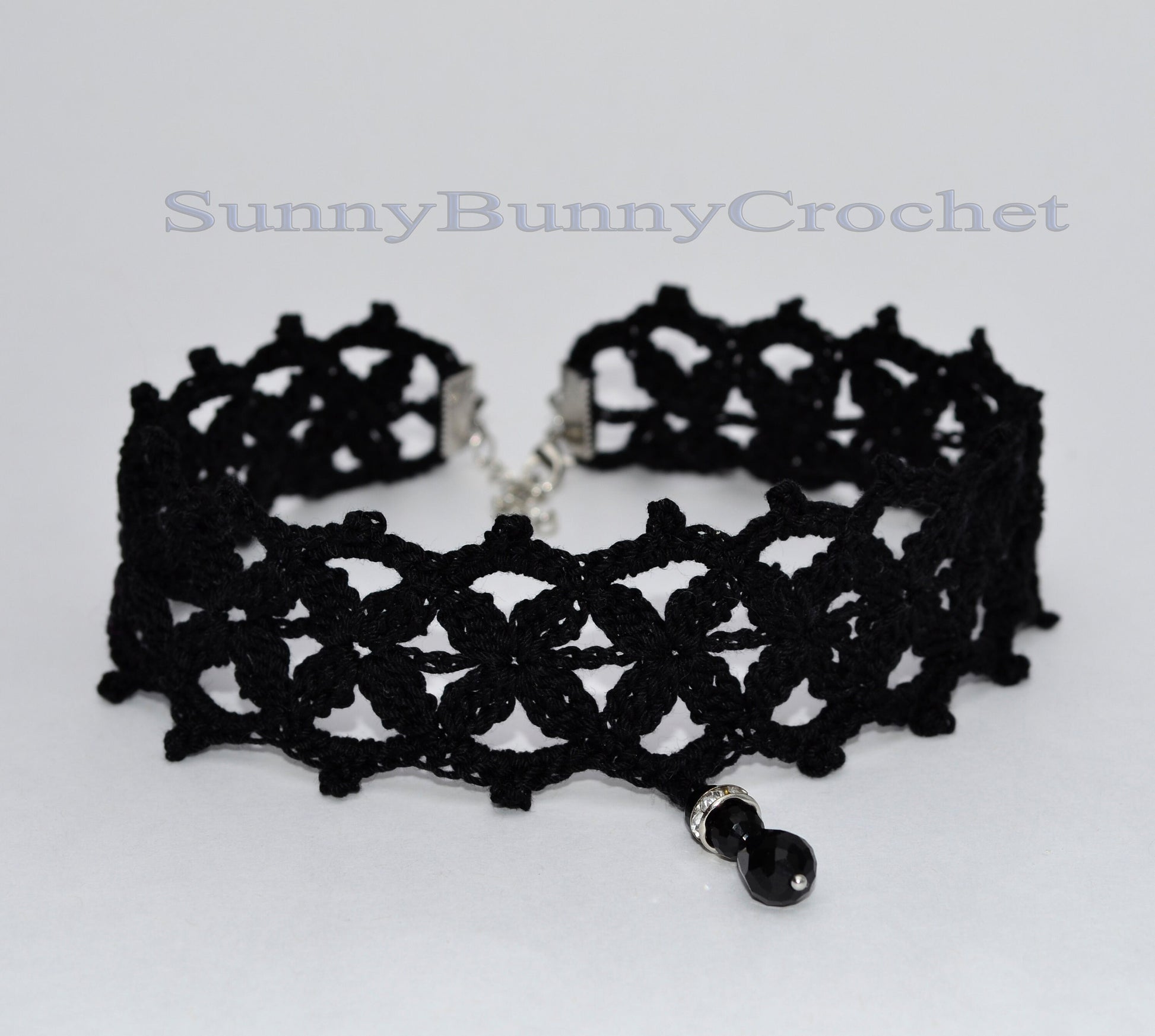Crochet Choker, Necklaces for Women, Crochet Collar, Black Choker, Crocheted Choker, Cotton Crochet Jewelry, Necklace, Gift for Her