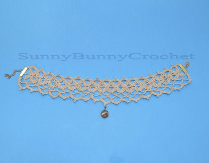 Crochet Choker, Choker Necklace, Crochet Collar, White Choker, Knit Women Necklace, Wedding Necklace, Crochet Jewelry, Gift for her
