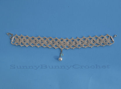 CHOKER NECKLACES For Women, White lace choker, Crocheted necklace, Boho choker, Lace choker, Dainty choker, Choker collar, Wedding Necklace