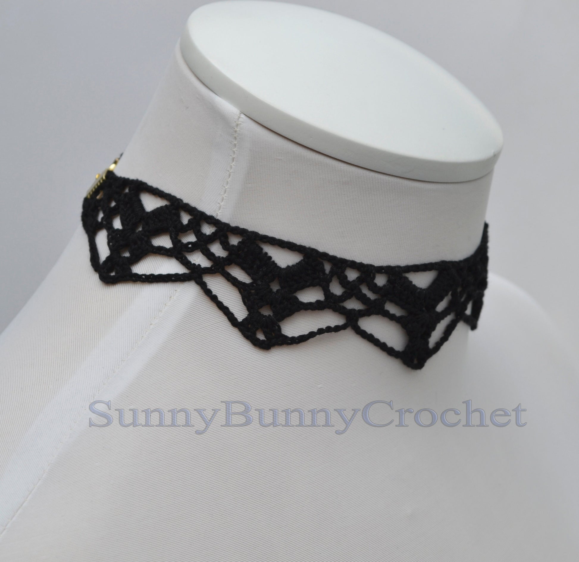 Gothic black necklace choker, Lace Necklace women, Choker necklace Black, Black statement necklace, Spider Net Black, Cotton Choker, Boho