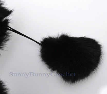 Rabbit fur kids ushanka hat with ear flaps – view 5