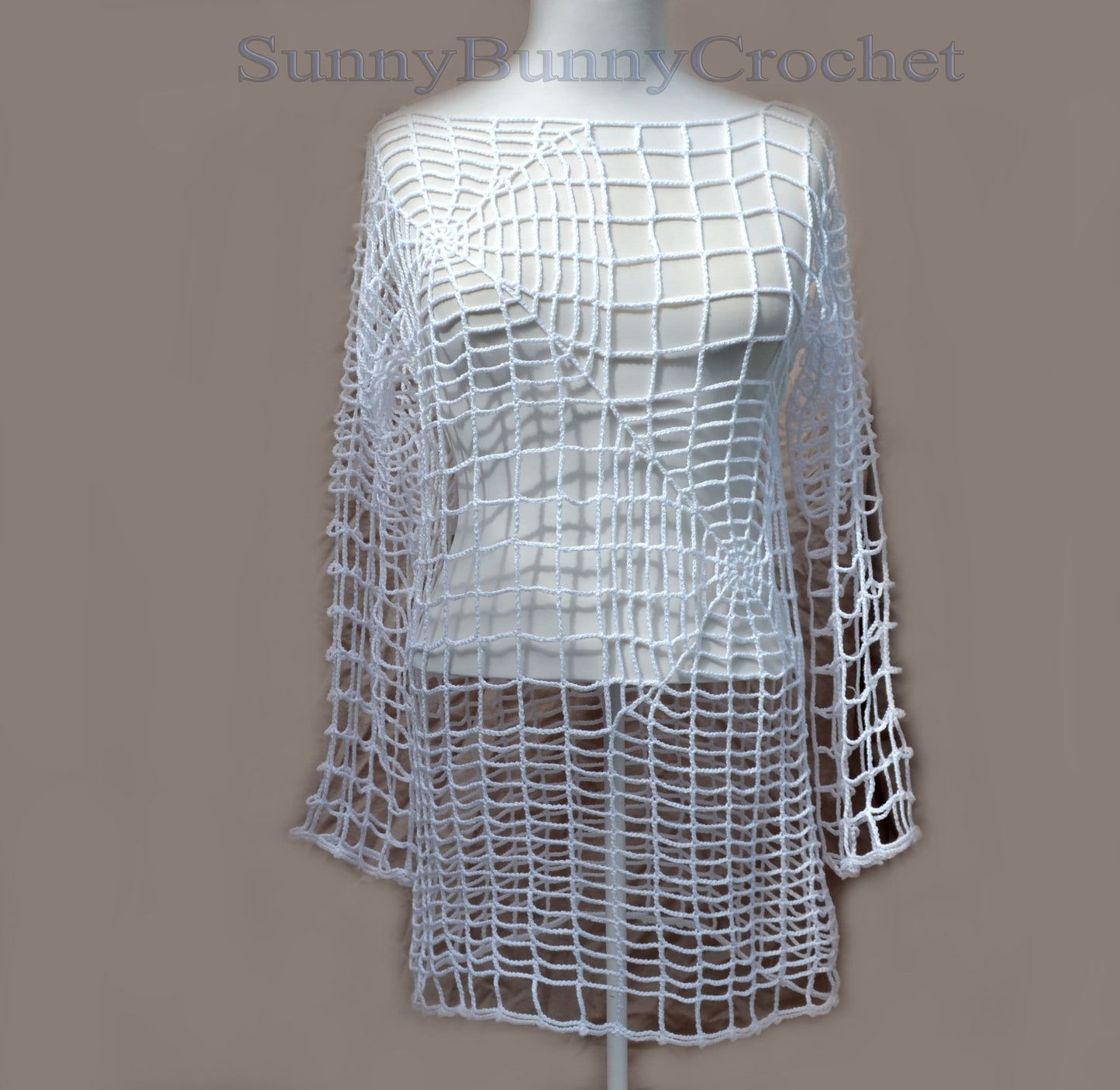 CROCHET TUNIC Dress, Beach Cover Up, Crochet Women Dress, Knitted Tunic, Summer Dress, Openwork, Spider Web Tunic, Sexy Lace Dress, Mini, L