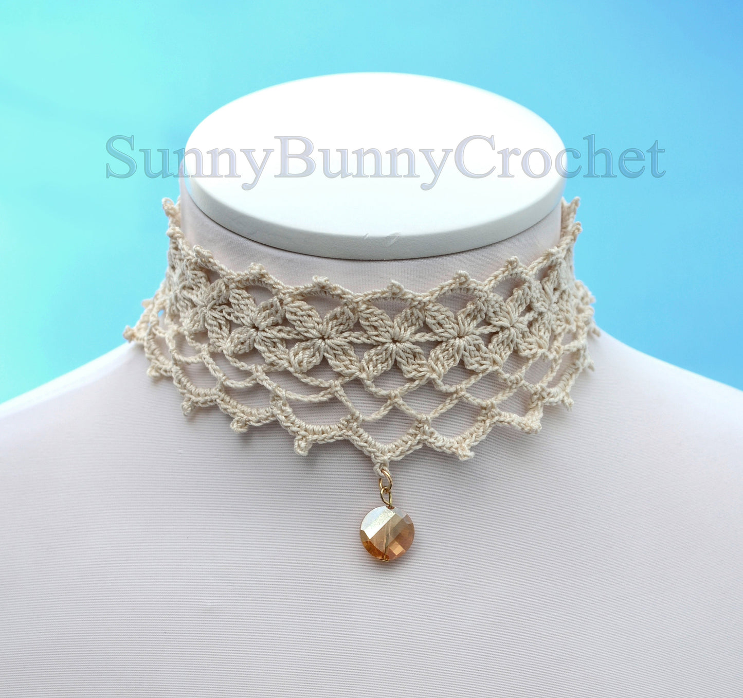 Crochet Choker, Choker Necklace, Crochet Collar, White Choker, Knit Women Necklace, Wedding Necklace, Crochet Jewelry, Gift for her