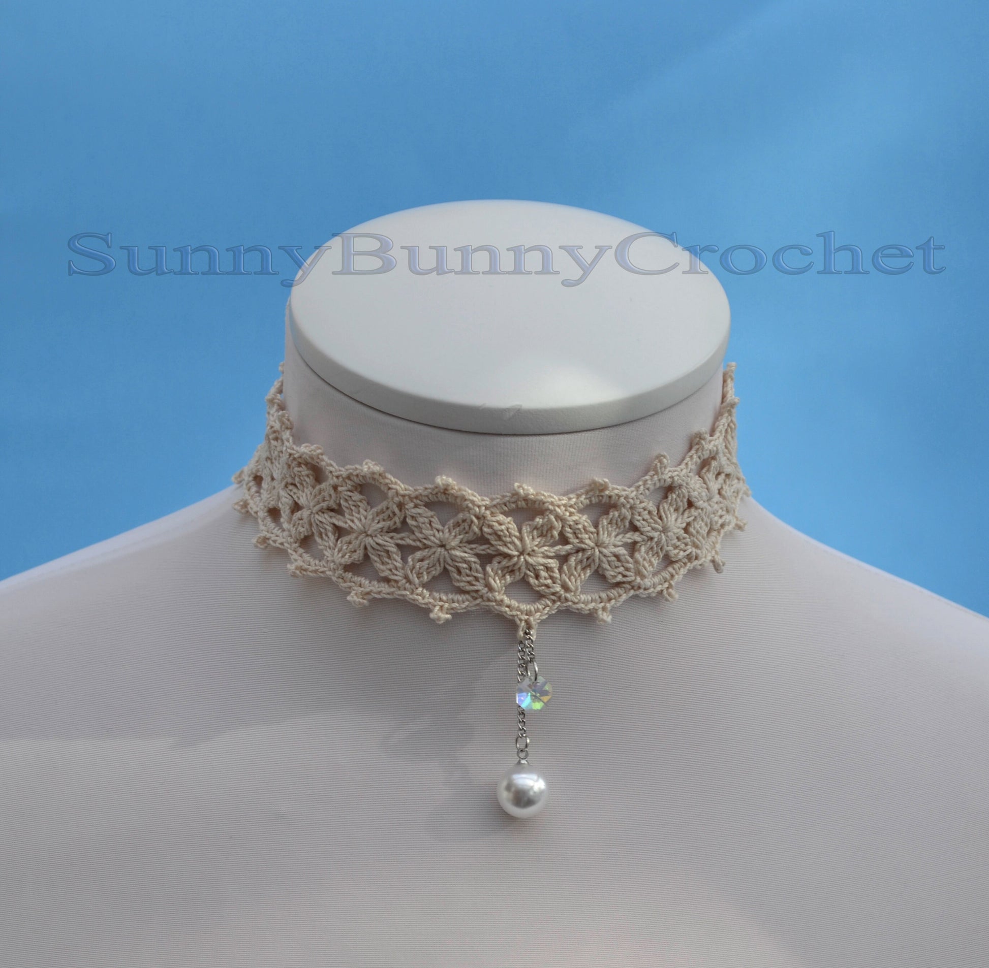 CHOKER NECKLACES For Women, White lace choker, Crocheted necklace, Boho choker, Lace choker, Dainty choker, Choker collar, Wedding Necklace