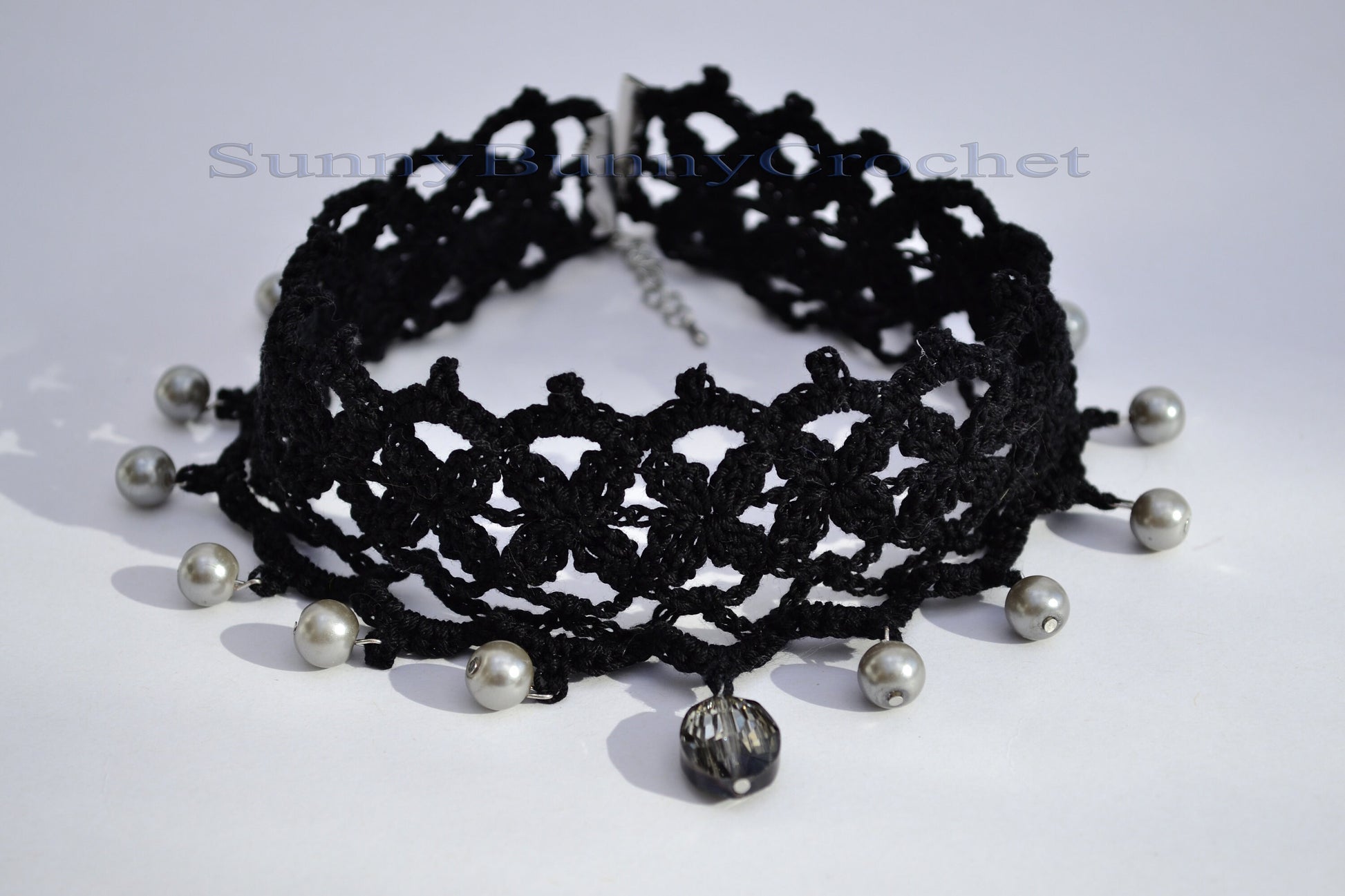 Black necklace choker, Black necklace for women, Choker necklace Black, Black statement necklace, Choker beaded Black, Cotton Choker, Boho