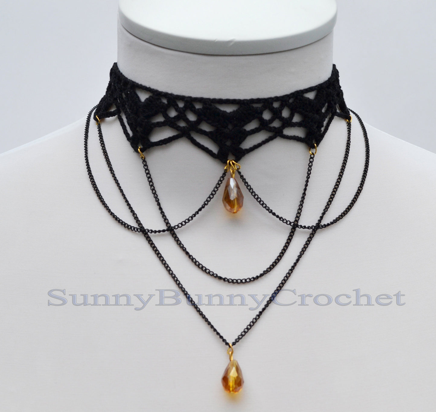 Black necklace choker, Black necklace for women, Choker necklace Black, Black statement necklace, Choker beaded Black, Cotton Choker, Gothic