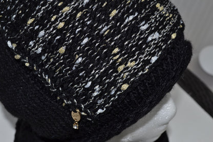 Fleece Lined Knit Hat and Infinity Scarf Set: Wool Blend Slouchy Beanie