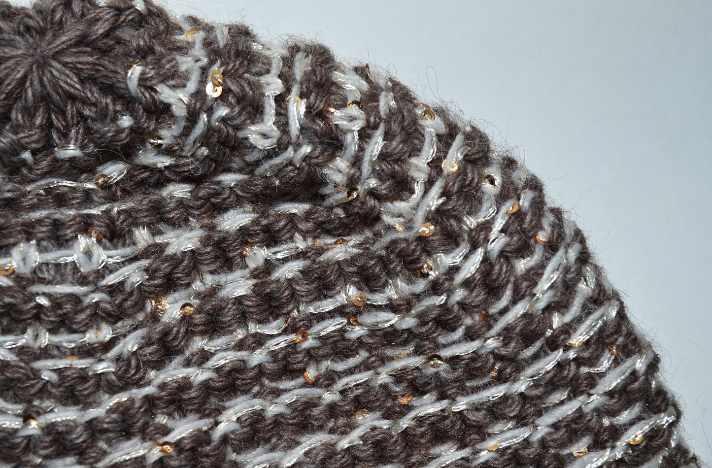 Sequin Wool Slouchy Beanie, Chunky Knit Fleece Lined Winter Hat