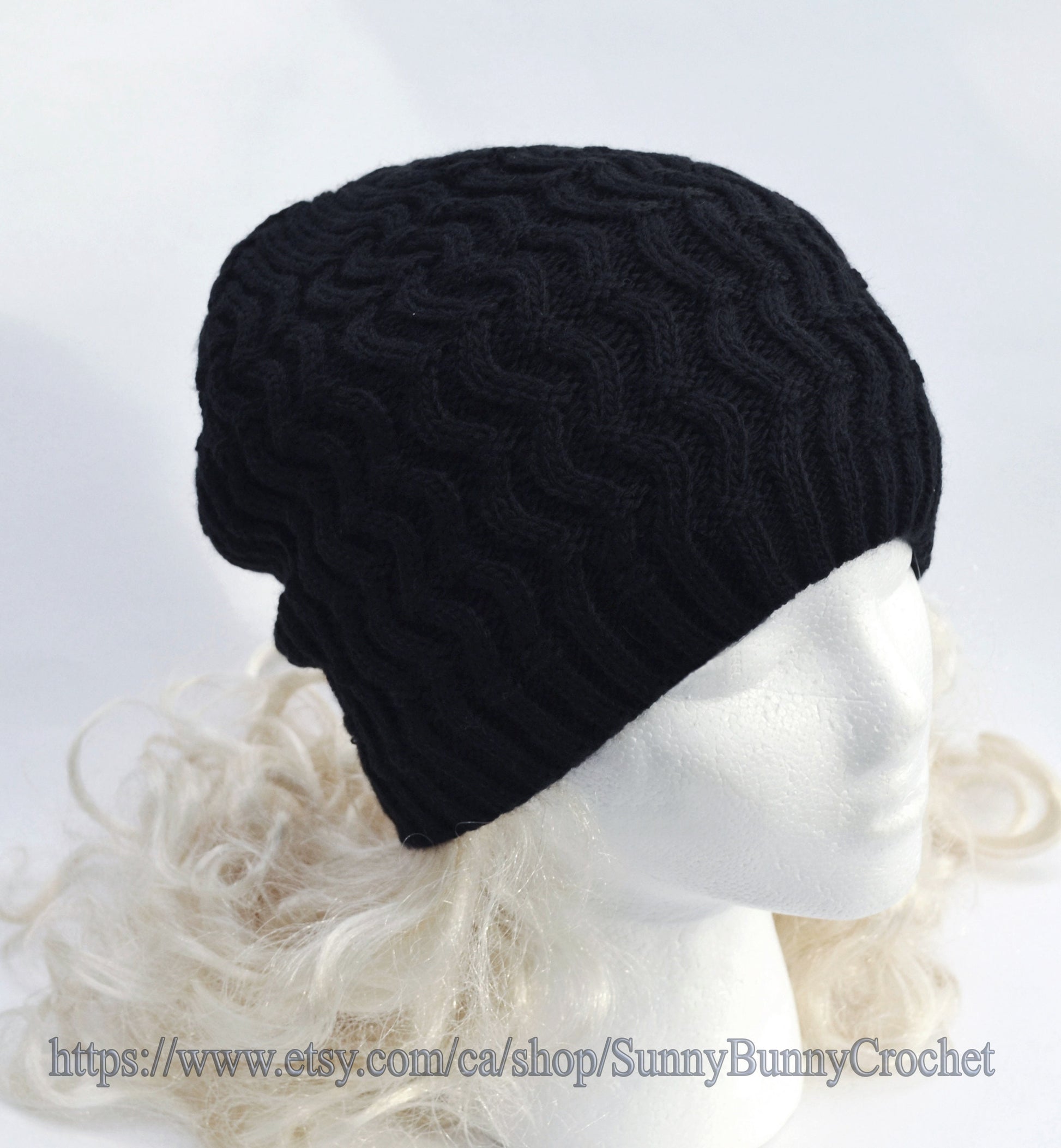 KNITTED CABLE BEANIE Woman Girl Slouchy Hat Gift for Her Winter Wool Accessories Chunky Hat Fleece Lining Ready to Ship Warm Gray Brown