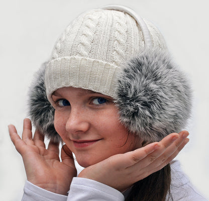Real Fur Earmuffs, Rabbit Fur Ear Warmer, Pink Earmuffs, Large Ear Muffs, Fluffy Ear Muffs, Earmuffs Women, Rabbit  Ear Warmers Girls