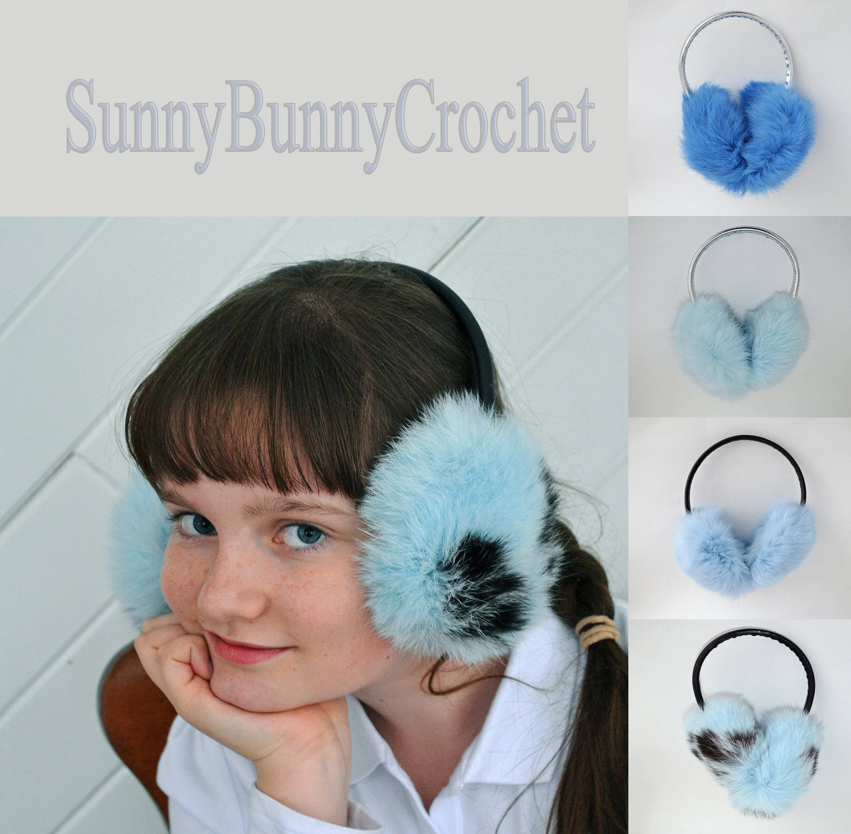 Beige Rabbit Fur Earmuffs – genuine rabbit fur – image 5