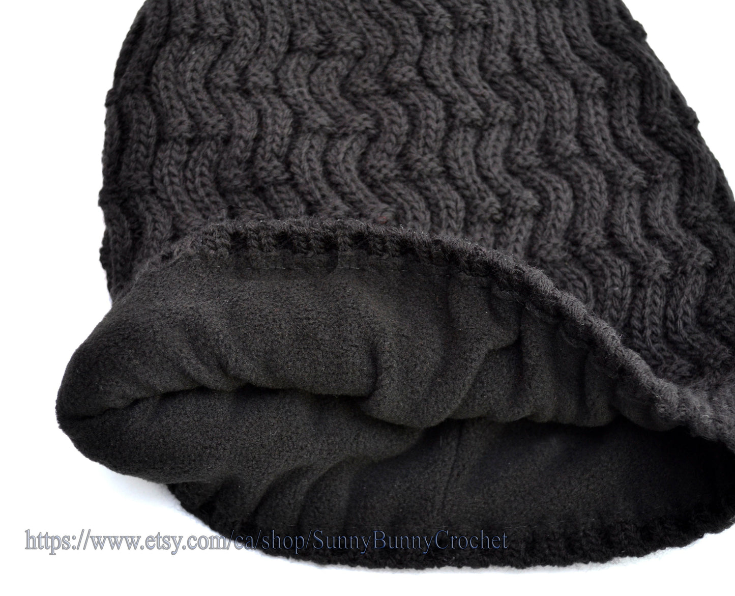 KNITTED CABLE BEANIE Woman Girl Slouchy Hat Gift for Her Winter Wool Accessories Chunky Hat Fleece Lining Ready to Ship Warm Gray Brown