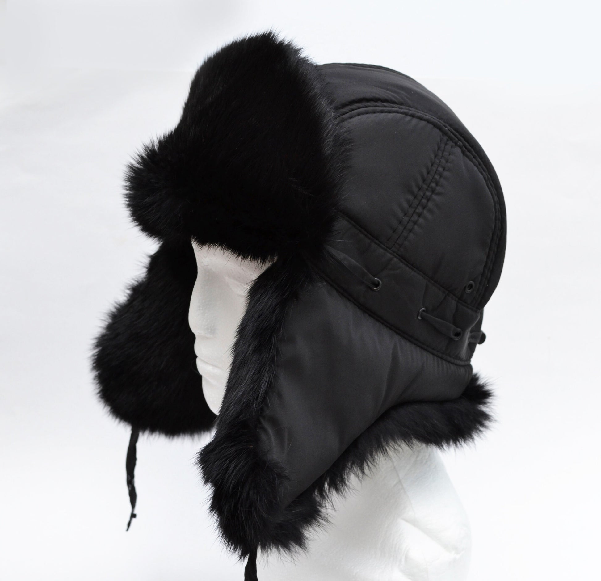 READY to SHIP Fur Ear Flap Hat, Men real fur hat, Trapper Hat, Aviator Hat, Ushanka, Russian Hat, Ski Hat, Rabbit Fur, Fur Hat Ear Flaps