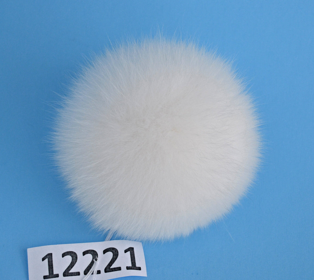White Detachable Fox Fur Pom Pom – genuine fox fur – image 2